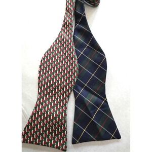 NWT Izod Plaid & Santa Bow Tie Formal Classic Style 125787